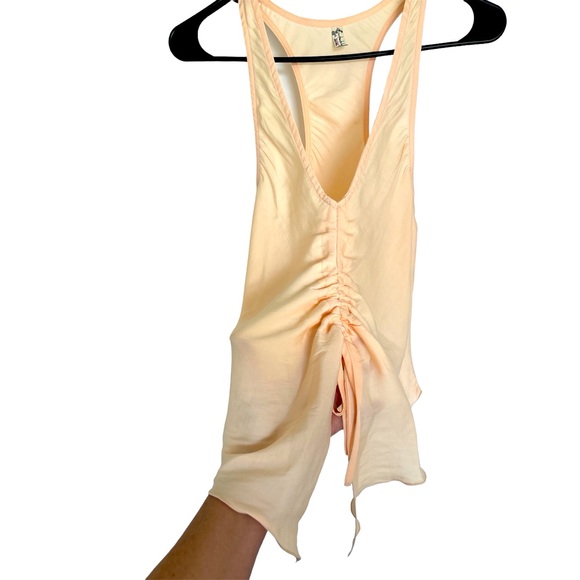 Intimately FREE PEOPLE Small Cinch Top Sleeveless Light Creamy Peach. Silky Soft - Picture 3 of 5